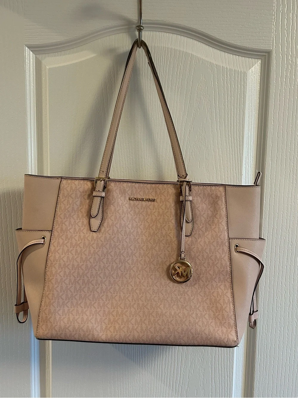Michael Kors Blush Pink Logo Tote with MK Charm